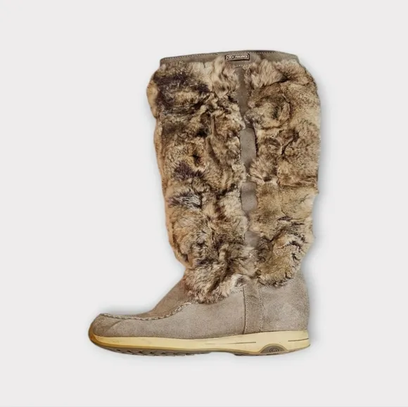 Tecnica Vintage Genuine Fur &amp; Suede Knee High Winter Boots