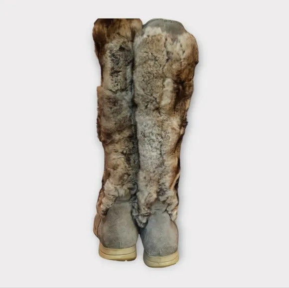 Tecnica Vintage Genuine Fur &amp; Suede Knee High Winter Boots