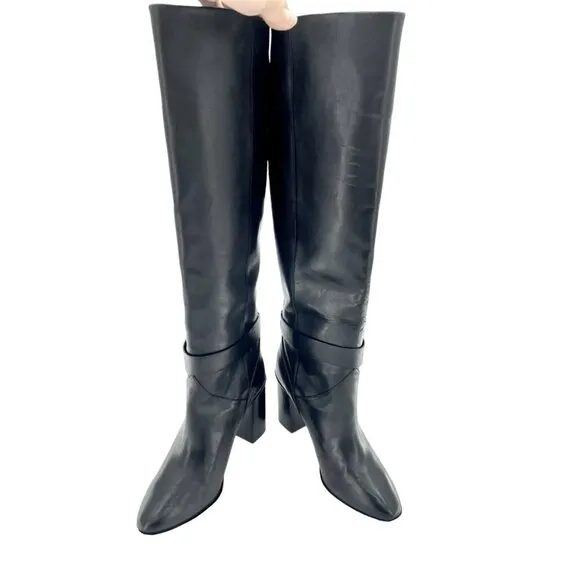 Ted Baker Black Leather Knee High Boots Celsiar 9.5 US - 40 EU New