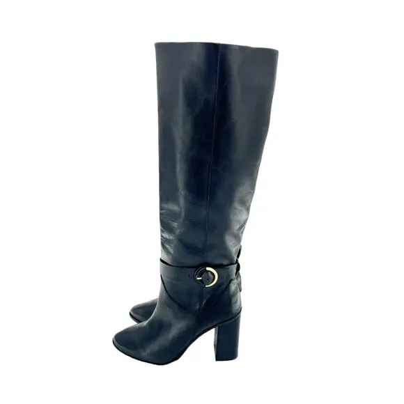 Ted Baker Black Leather Knee High Boots Celsiar 9.5 US - 40 EU New