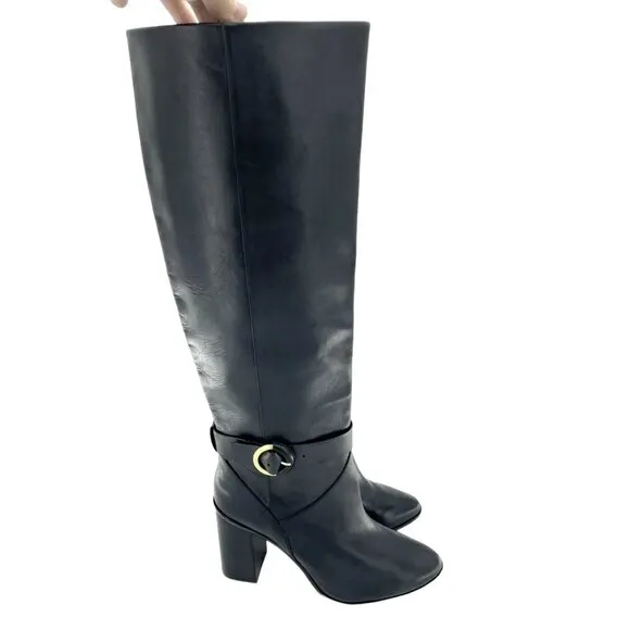 Ted Baker Black Leather Knee High Boots Celsiar 9.5 US - 40 EU New