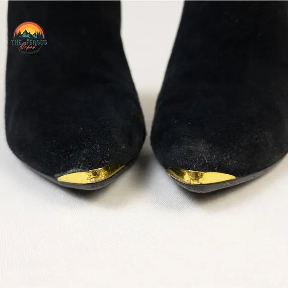 Ted Baker Chic London Black Bow Boots Elegant Dress Block Heel Womens Size 7