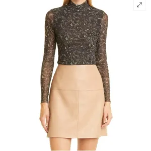 Ted Baker London Faux Vegan Leather Veeria A-Line Mini Skirt In Camel NWT 16