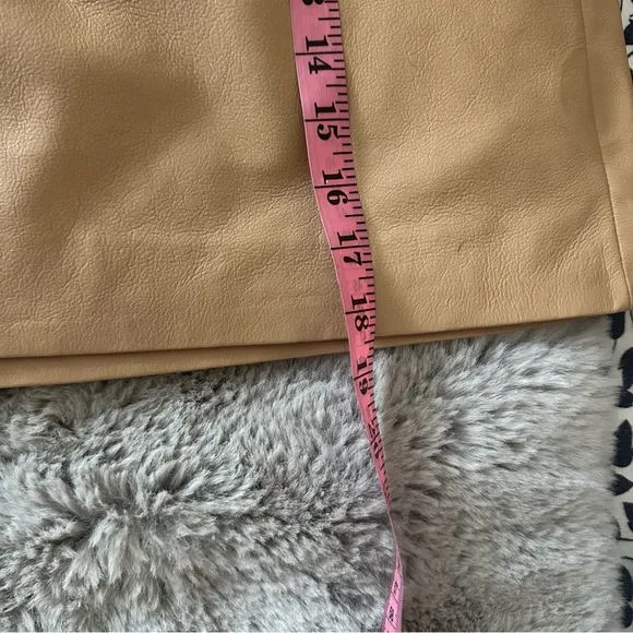 Ted Baker London Faux Vegan Leather Veeria A-Line Mini Skirt In Camel NWT 16