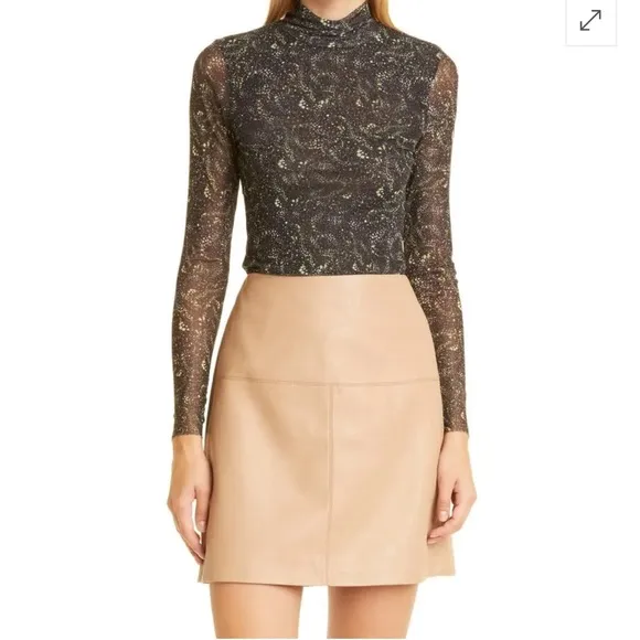 Ted Baker London Faux Vegan Leather Veeria A-Line Mini Skirt In Camel NWT 16
