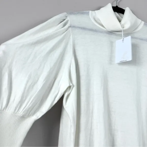 Ted Baker London Ivory Aidabel Puff Sleeve Turtleneck Sweater Size 14