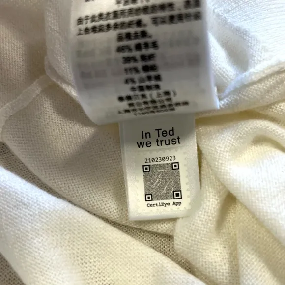 Ted Baker London Ivory Aidabel Puff Sleeve Turtleneck Sweater Size 14