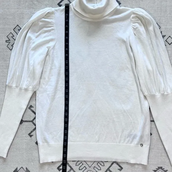 Ted Baker London Ivory Aidabel Puff Sleeve Turtleneck Sweater Size 14