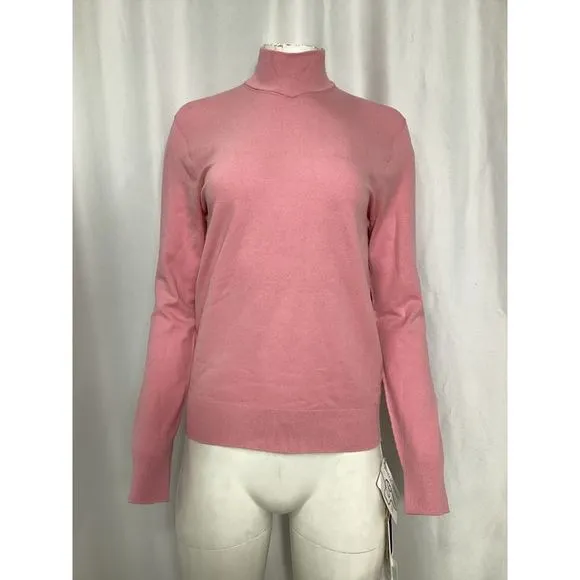 The Frankie Shop Turtleneck Sweater in Pink Cotton