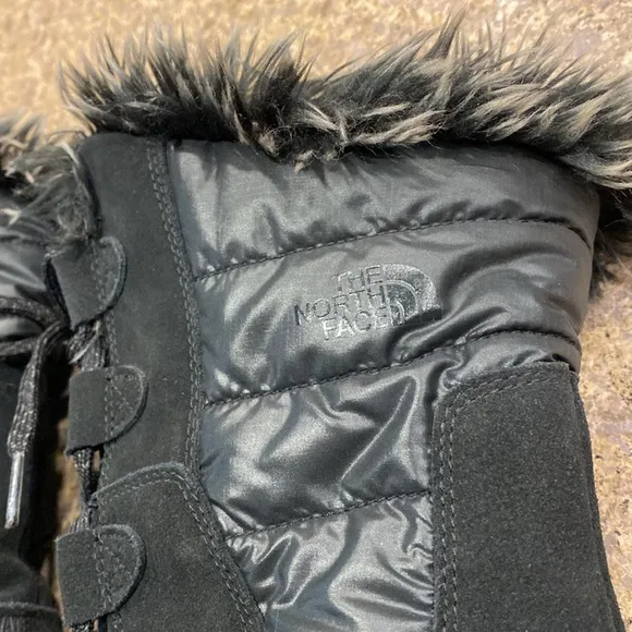 The North Face Black Boots Suede Faux Fur 10 620179 Waterproof (Nuptse Purna?)