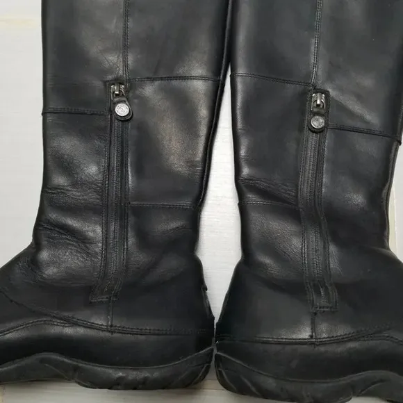 The North Face Black Camryn Below The Knee Boots Waterproof Leather 7