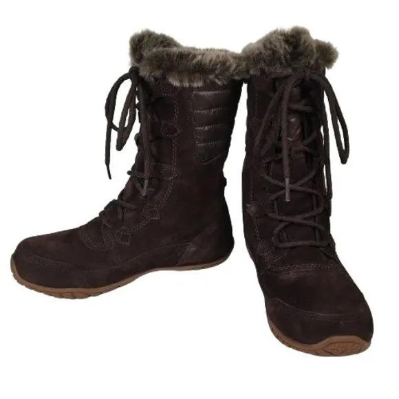 The North Face Boots Nuptse Purna Suede Faux Fur Trim Mid-Calf Women's Size 6