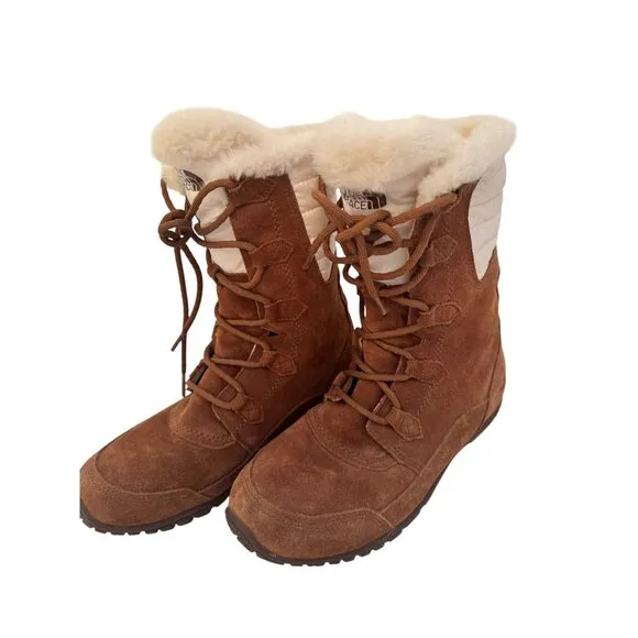 The North Face Nuptse Puma II Size 8 /EU 39 Dachshund Brown/ Cream NWOB Boots
