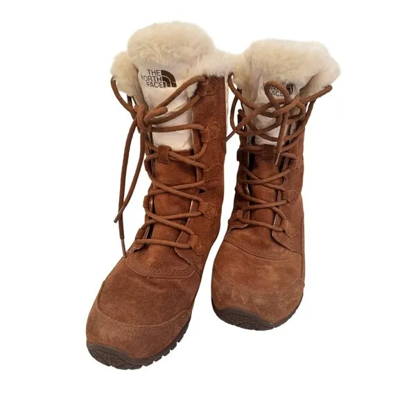The North Face Nuptse Puma II Size 8 /EU 39 Dachshund Brown/ Cream NWOB Boots