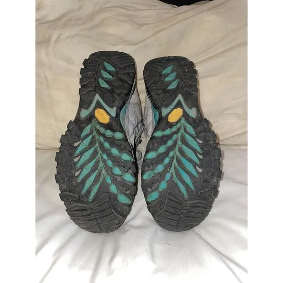 The North Face Women Mid Goretex Waterproof Hiking Boots Turquoise Gray 7.5