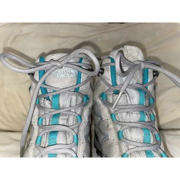 The North Face Women Mid Goretex Waterproof Hiking Boots Turquoise Gray 7.5