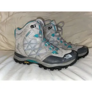 The North Face Women Mid Goretex Waterproof Hiking Boots Turquoise Gray 7.5
