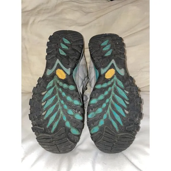 The North Face Women Mid Goretex Waterproof Hiking Boots Turquoise Gray 7.5