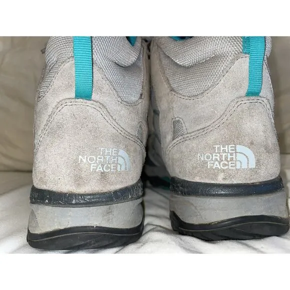 The North Face Women Mid Goretex Waterproof Hiking Boots Turquoise Gray 7.5