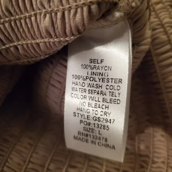 The Pants Store Never Gonna Give You Up Layered Beige Gold Skirt L NWT