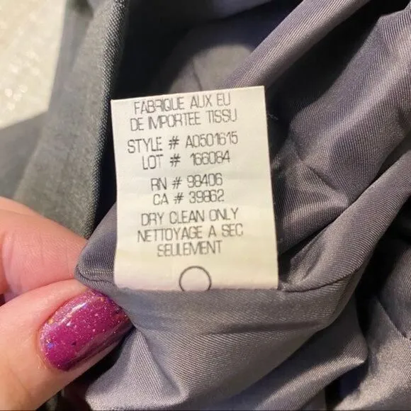 Theory Gray Wool Stretch Sheath Dress Short Sleeve 8 Medium