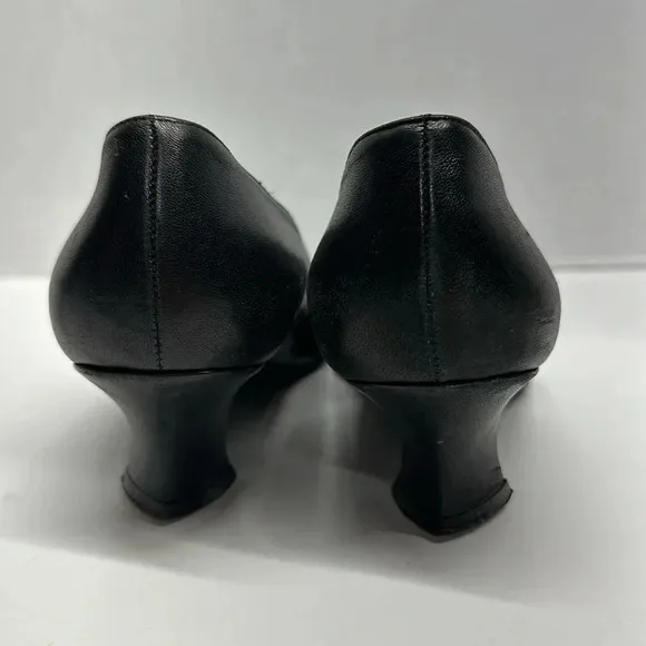 Thierry Rabotin Heels Low Kitten Leather Heeled Shoes Black Size 38.5 8.5