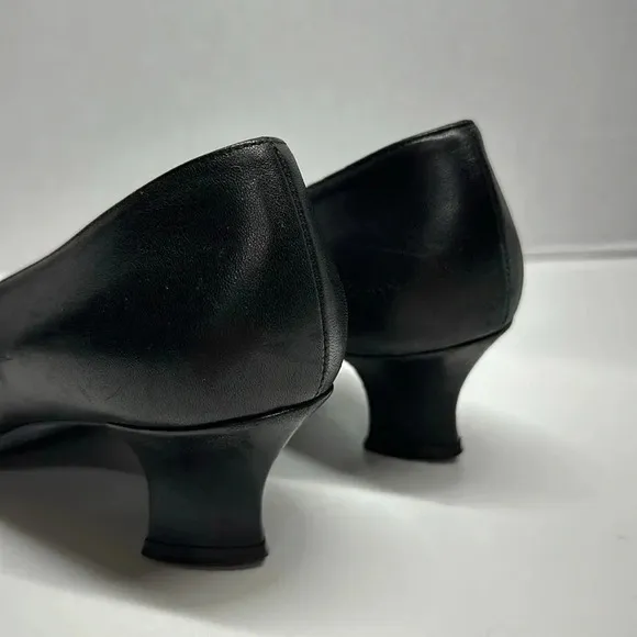 Thierry Rabotin Heels Low Kitten Leather Heeled Shoes Black Size 38.5 8.5