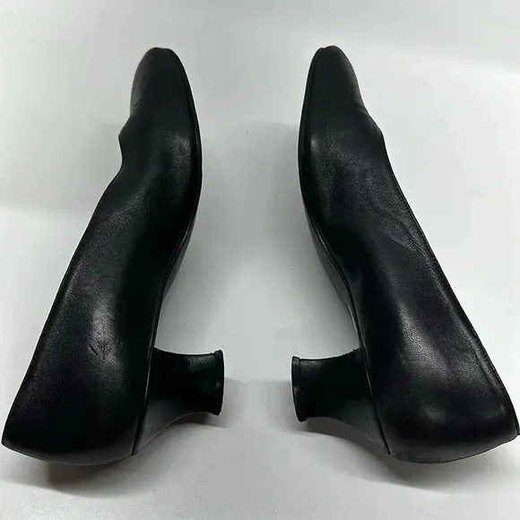 Thierry Rabotin Heels Low Kitten Leather Heeled Shoes Black Size 38.5 8.5