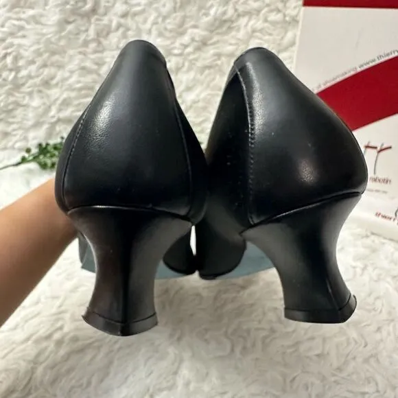 THIERRY RABOTIN Italy Black Techno Nero Low Heel Shoes Poron Comfort sz 41/ 10.5