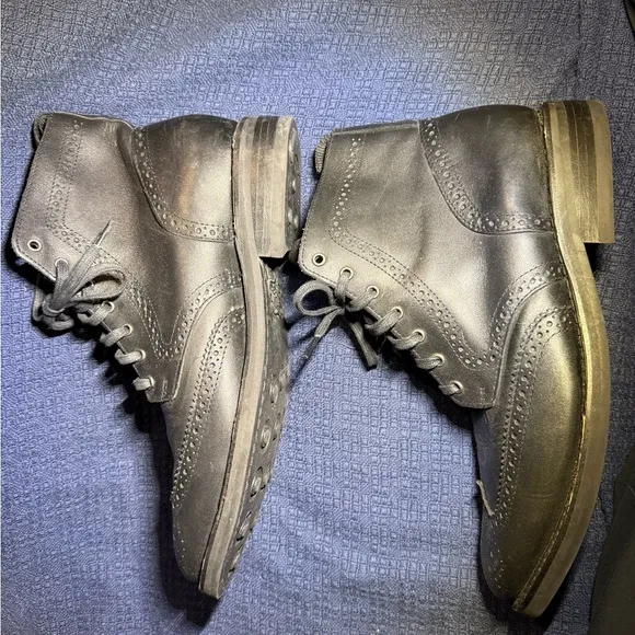 Thursday Boot Co Company Black Leather Lace Up Wingtip Boot Men’s 10.5