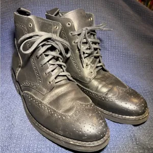 Thursday Boot Co Company Black Leather Lace Up Wingtip Boot Men’s 10.5