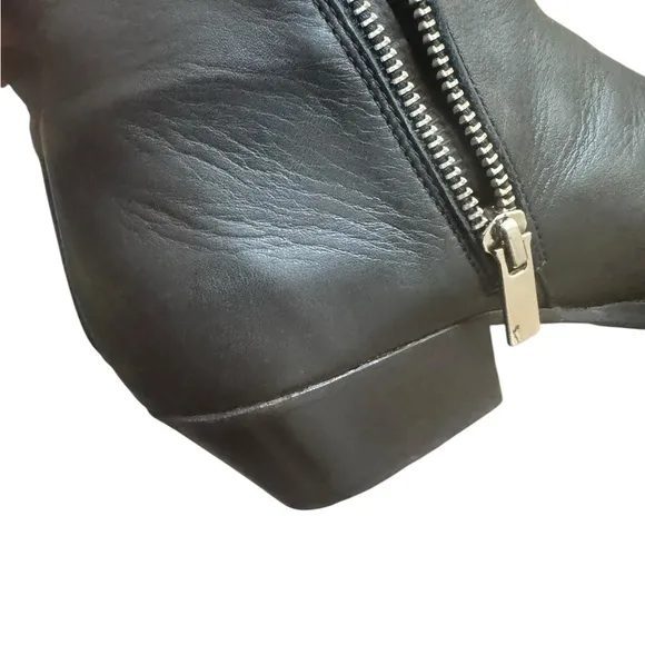 Thursday Boot Co women’s 7 black leather pointed toe booties block heel
