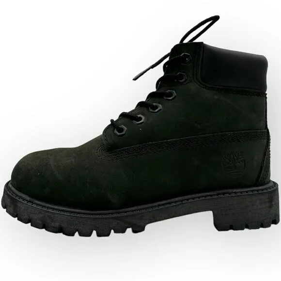 Timberland 12707 6&quot; Premium Waterproof Boots Shoes Dark Green/Black Youth 1 32.5