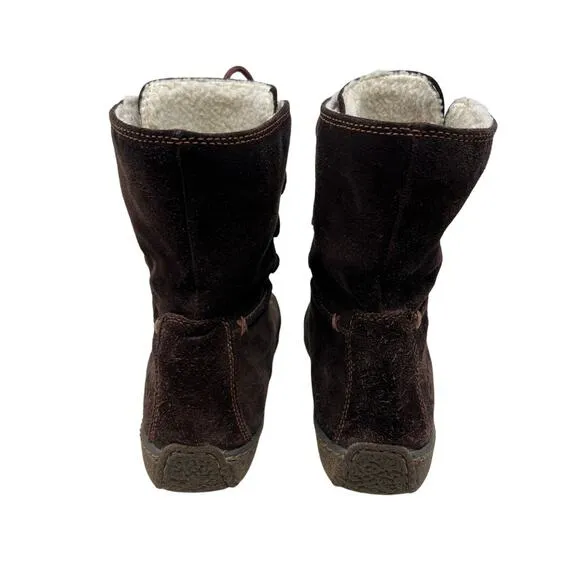 Timberland 69318 Reykir Ghillie Brown Suede Shearling Lace Up Boots 9.5