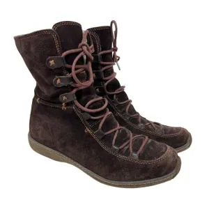Timberland 69318 Reykir Ghillie Brown Suede Shearling Lace Up Boots 9.5
