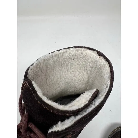 Timberland 69318 Reykir Ghillie Brown Suede Shearling Lace Up Boots 9.5