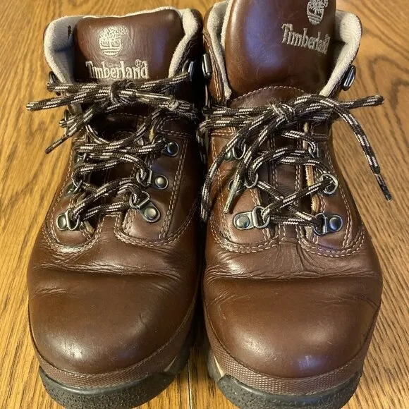 Timberland Boots Men’s Size 6 Women’s 8 hiking Leather Brown