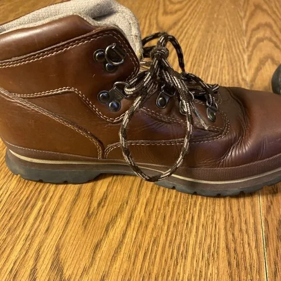 Timberland Boots Men’s Size 6 Women’s 8 hiking Leather Brown