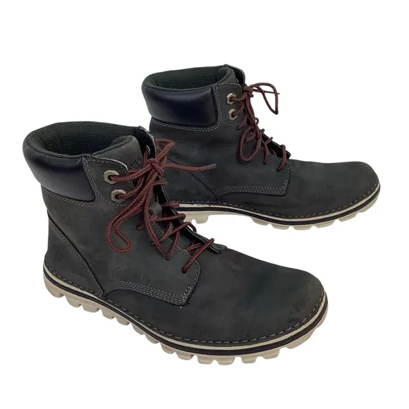 Timberland Brockton Nubuck Leather A1TRL Lace Boots Dark Gray