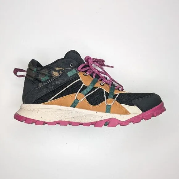 Timberland Garrison Trail mid walking hiking shoes black pink tan camo size 8.5