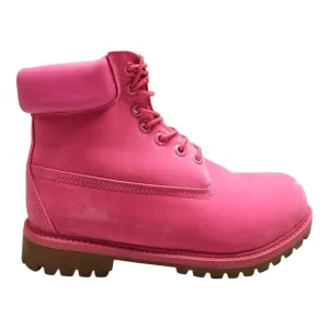 Timberland Icon Premium 6-Inch Boot Women 6 Pink Lace Up Arch Support Waterproof