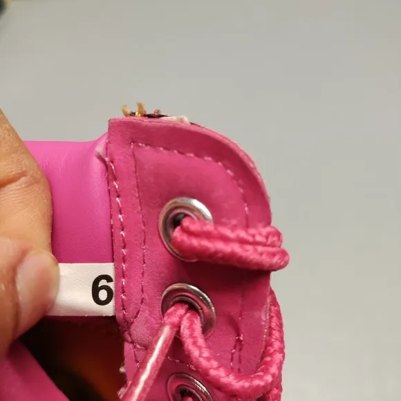 Timberland Icon Premium 6-Inch Boot Women 6 Pink Lace Up Arch Support Waterproof