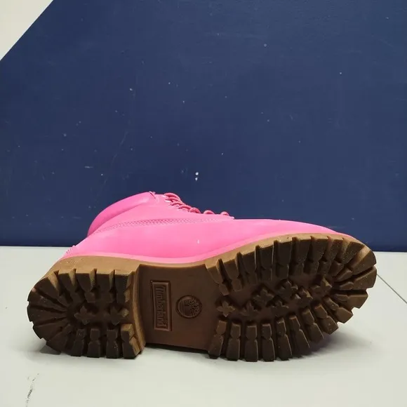 Timberland Icon Premium 6-Inch Boot Women 6 Pink Lace Up Arch Support Waterproof