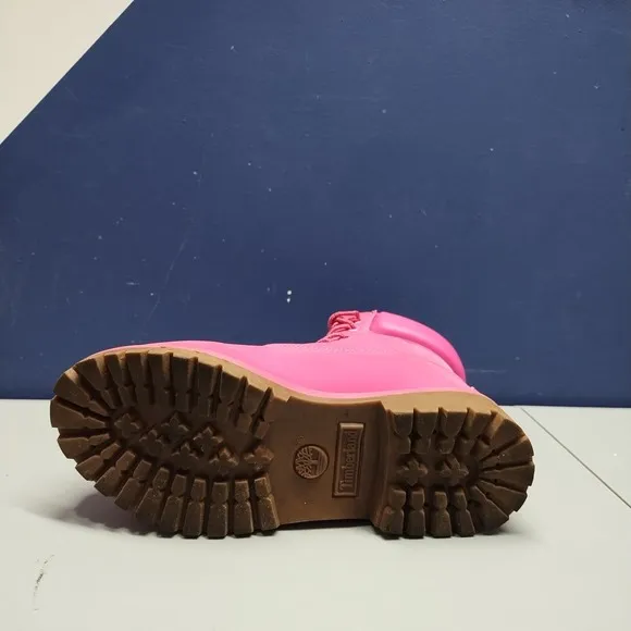 Timberland Icon Premium 6-Inch Boot Women 6 Pink Lace Up Arch Support Waterproof