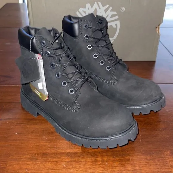 Timberland Juniors Premium 6 In Waterproof Boot Black Nubuck