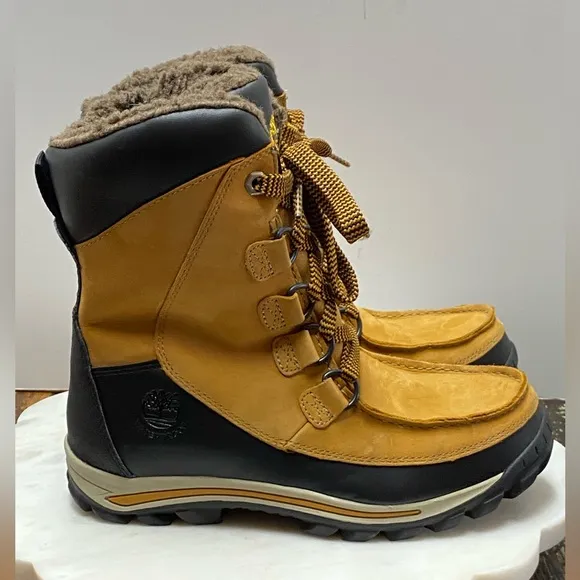 Timberland Kids Tan and Black Junior Chillberg Winter Waterproof New Boots 5.5