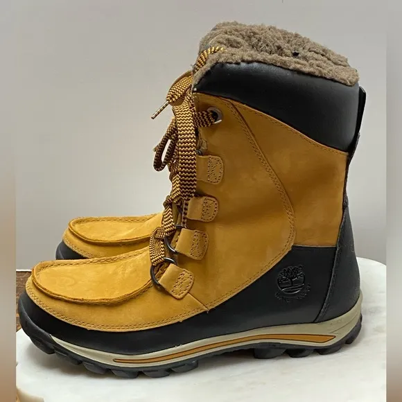 Timberland Kids Tan and Black Junior Chillberg Winter Waterproof New Boots 5.5