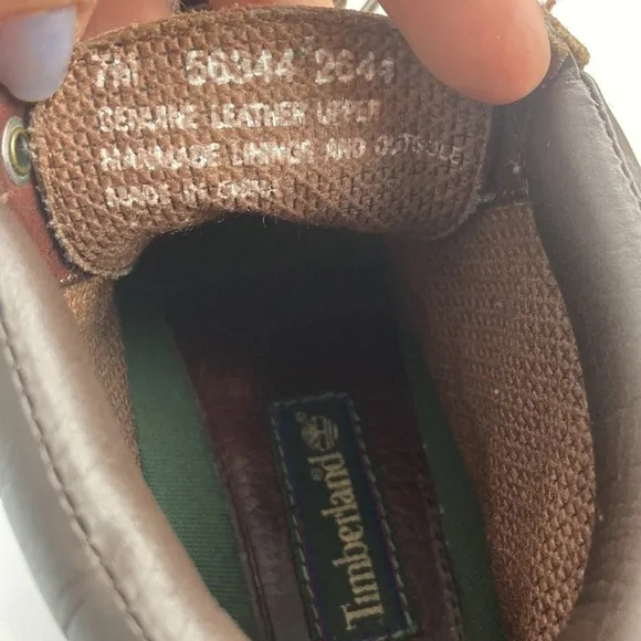 Timberland lace up hiking brown leather boots 7