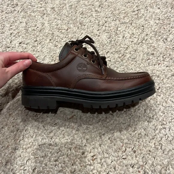 Timberland Leather Lace Up Loafers Shoes Men's Size 7 Brown Waterproof