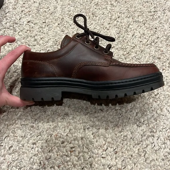 Timberland Leather Lace Up Loafers Shoes Men's Size 7 Brown Waterproof
